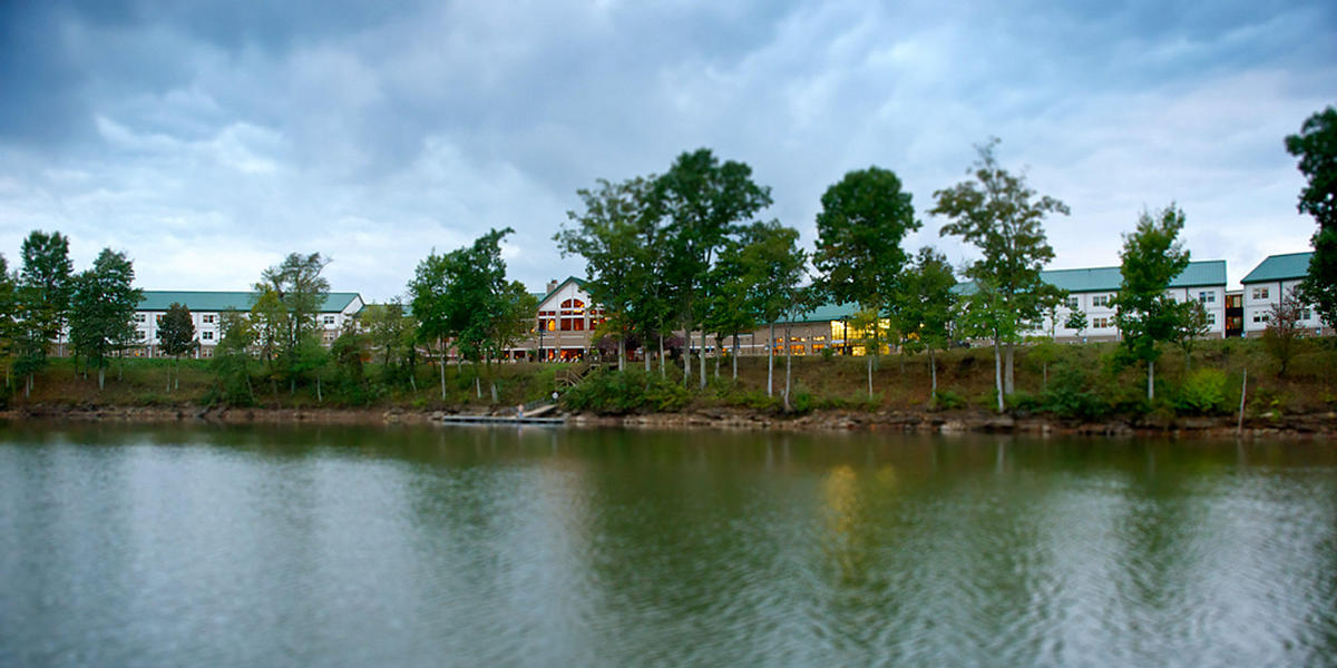 Exterior of the property from the lake