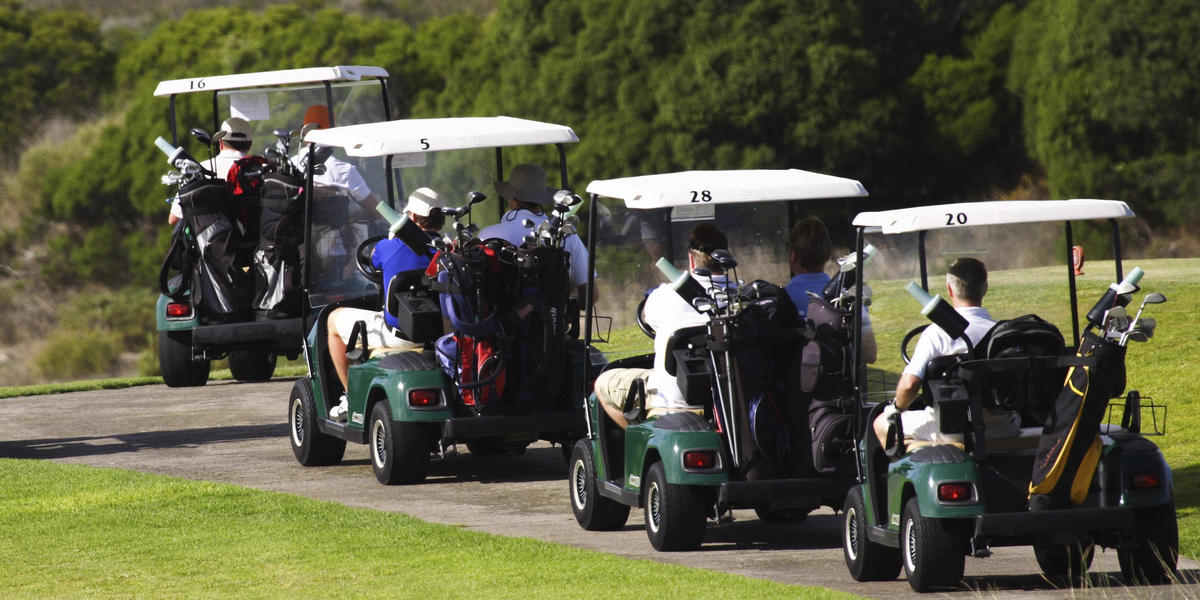 golf carts on the cart path